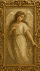 Naklejka premium Elegant angelic art wallpaper for mobile