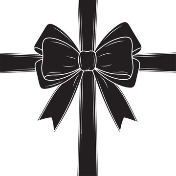 Bow icon. Ribbon bow icon. black celebration bow icon. Gift, present design elements. Bow on gift ribbon string vector icon. Minimalist bow ribbon icon, hand drawn doodle gift knot collection.