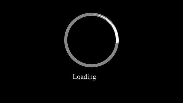 loading icon animation, in which a circle rotates on a black background,with 4k video animation.