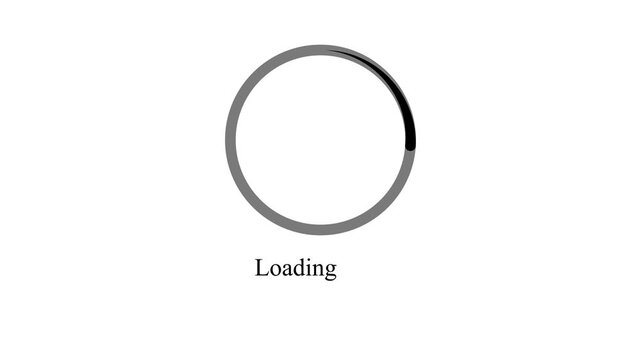 loading icon animation, in which a circle rotates on a white background,with 4k video animation.