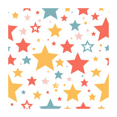Fototapeta premium Colorful star and hexagon pattern
