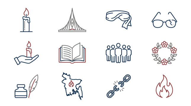 Collection of symbols representing culture and community