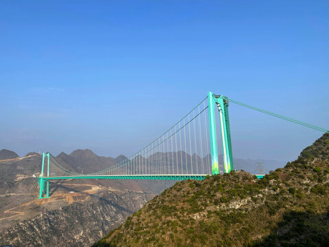 Huajiang Canyon Bridge in Guizhou, China the highest bridge in the world, standing an incredible 625 meters above the river