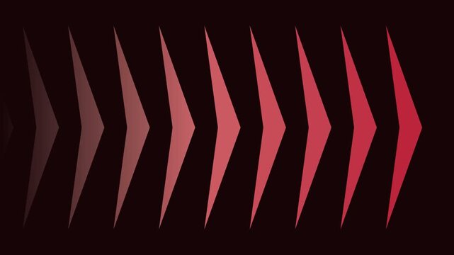 Crimson arrow shapes on dark background, corporate dynamic motion loop