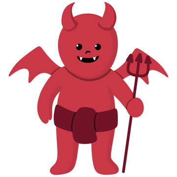 cartoon illustration of a red devil