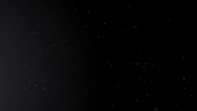 Organic dust particles and pollen on a black background.  Cinematic bokeh effect with soft floating debris for cinematic overlay and atmosphere.