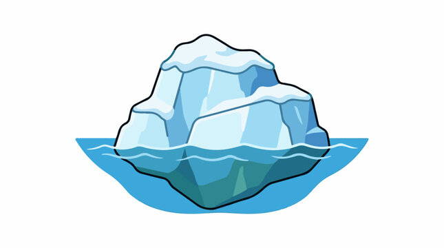 A cartoon illustration of a floating iceberg with visible and submerged sections