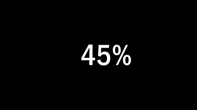 Percentage Values Increasing Over Time Black Background