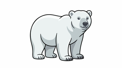Fototapeta premium A cartoon-style illustration of a polar bear standing on all fours (1)