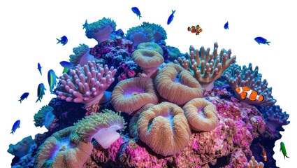 Colorful coral reef with anemones and tropical fish © Ari