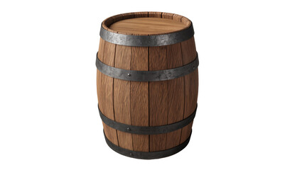 Fototapeta premium Wooden barrel with metal bands