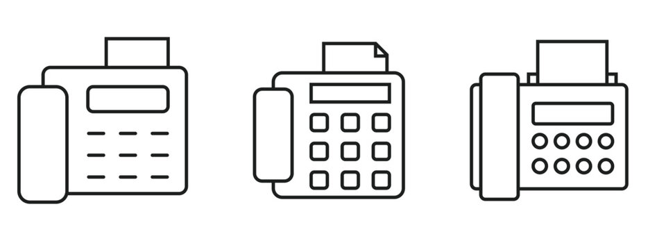 Fax line icon set