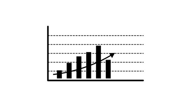Bar graph increasing in value over time animated progression