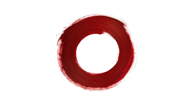Red brush stroke circle abstract art