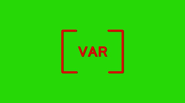football var icon.animated white and red var icon on a green screen.