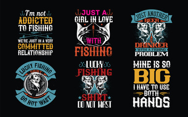 Obraz premium Vector t shirt design fishing quotes and illustrations for custom apparel