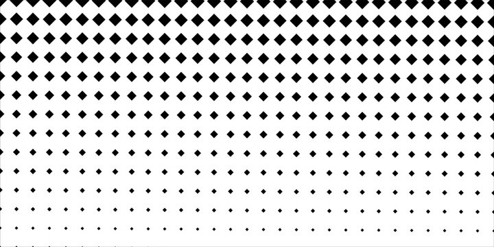 Abstract black and white halftone diamond pattern with gradient transition effect. Vektor ini cocok untuk web, presentasi, iklan, teknologi, sport dan lain-lain