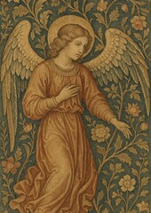 Naklejka premium Elegant angelic figure wallpaper