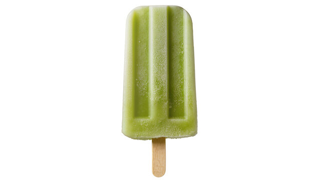 Green popsicle with wooden stick