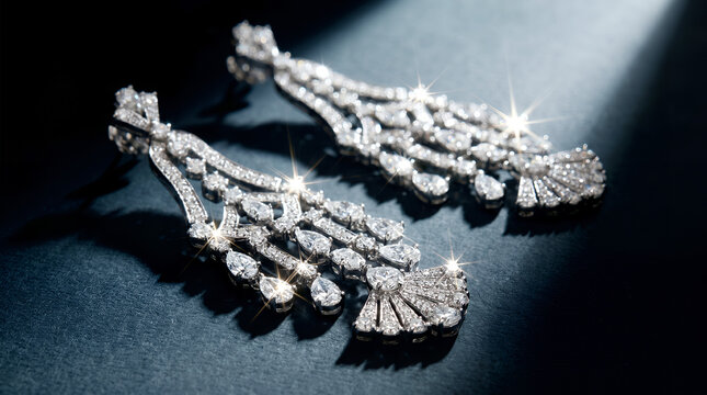 Diamond chandelier earrings, intricate gemstone dangle jewelry diamond earrings gemstone jewelry