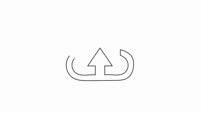 Upload arrow animation showing a minimalist one line concept for digital sending and data export
