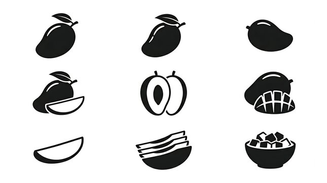 Black and white vector icons of headphones and sound.