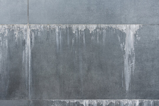Efflorescence salt stains texture on stone wall panel