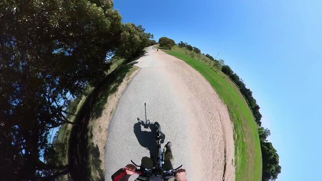 Kenneth Hahn Park Bowl Loop Cycling POV FIsheye 01 California USA