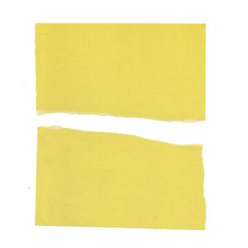 Torn yellow paper pieces
