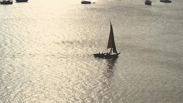 fishing dhow sailing in the ocean