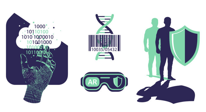 Futuristic Technology and Human Advancement Concepts.