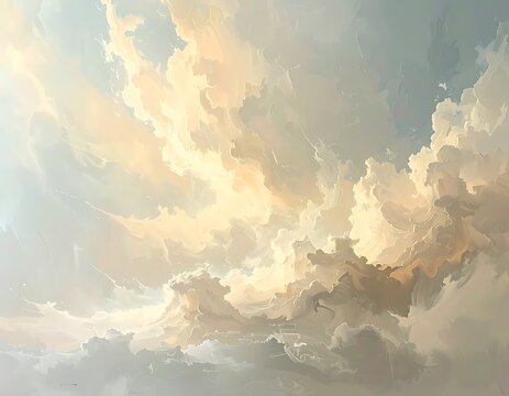 Dramatic clouds in the sky landscape.
