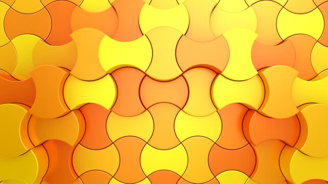 Geometric Shapes Form a Wave. Abstract motion, two color, 3d rendering, 4k resolution
