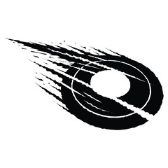 Black comet, meteor, or asteroid icon, streaking motion, abstract space symbol © Sonjit ID #2323371