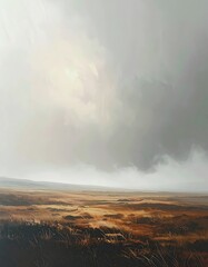 Fototapeta premium Dramatic landscape with stormy cloudy sky.