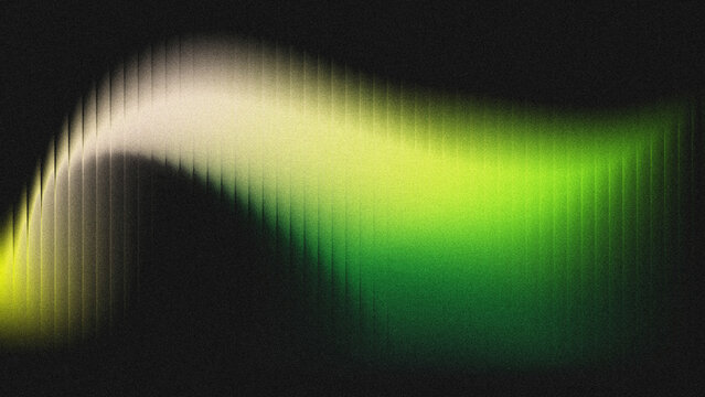 A vibrant gradient wave with yellow‑green tones fading into soft white and grey, enhanced by fine vertical grooves and a subtle grainy texture.