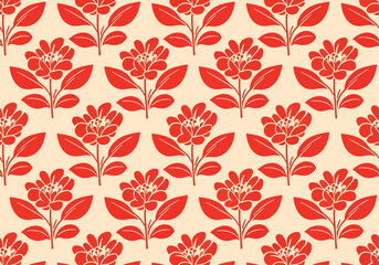 Obraz premium Floral Seamless Damask Vector Background with Luxury Elegant Design