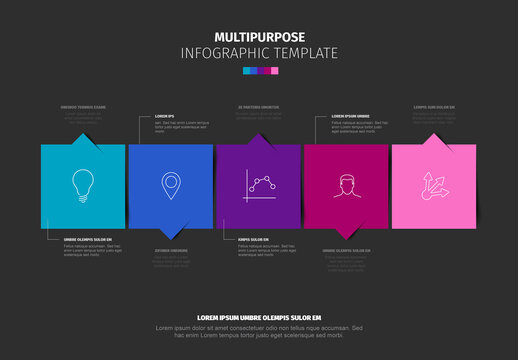 Modern Corporate Infographic Template with Five Steps