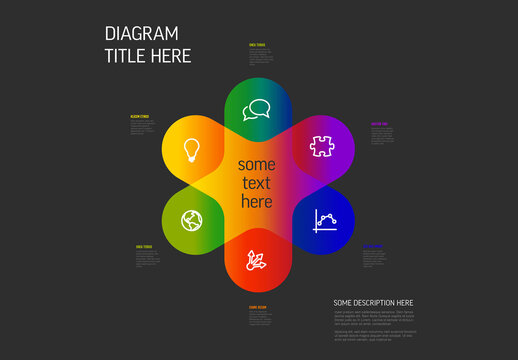 Colorful Infographic Process Diagram with Six Options for Business Presentation