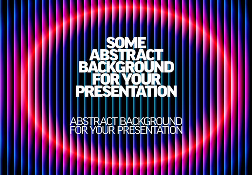 Neon Abstract Background with Vertical Lines and Red Glowing Ring