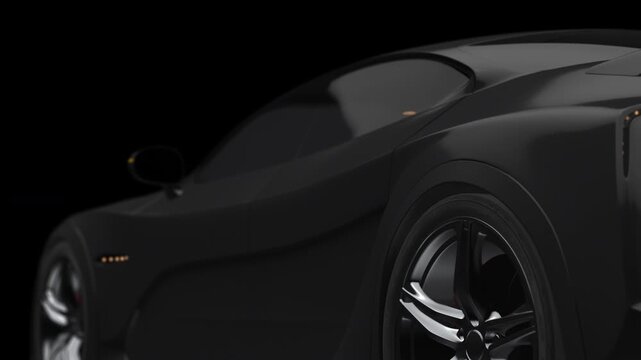 Futuristic e-mobility concept showing high performance electric vehicle startup. EV Cars And Green Energy Concept 3D Animation.