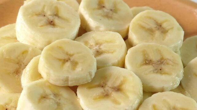 close-up captures the creamy allure of sliced bananas.