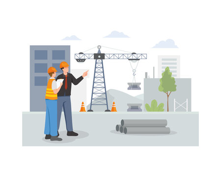 Engineers Discussing at Construction Site