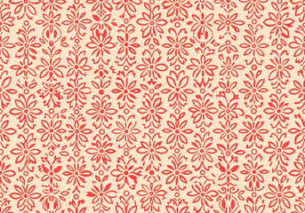Fototapeta premium Elegant Botanical Palm Frond Background with Seamless Neutral Pattern