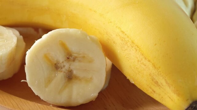 close-up captures the creamy allure of sliced bananas.