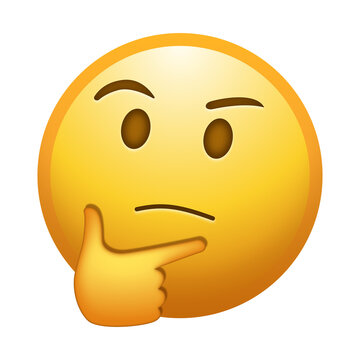Thinking face emoji illustration, isolated on transparent background.