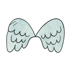 Obraz premium PNG Light blue angel wings illustration.