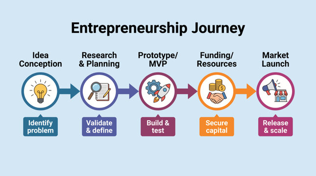 Entrepreneurship Timeline from Idea Conception to Market Launch