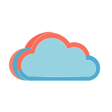 Flat design loading icon with cyan and red ring