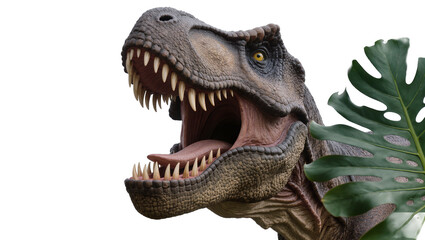 Tyrannosaurus Rex dinosaur head with open mouth and sharp teeth © Rowan